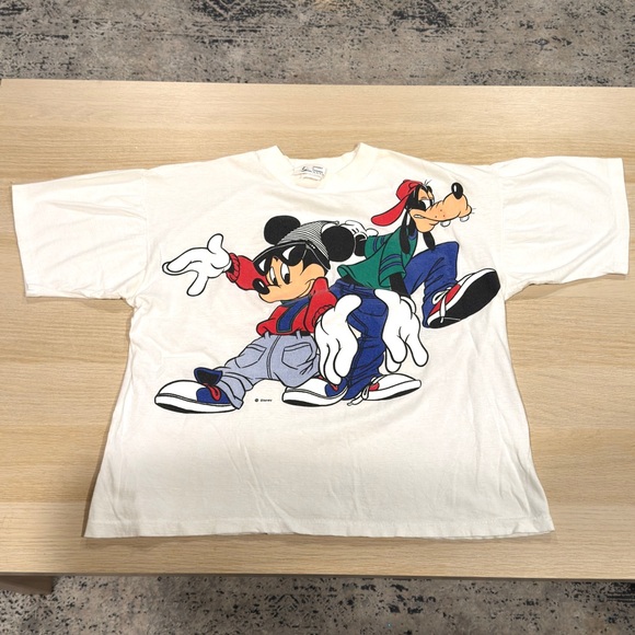 Disney Other - Vintage Mickey & Goofy Hip Hop Single Stitch Double Sided 90s T Shirt XL